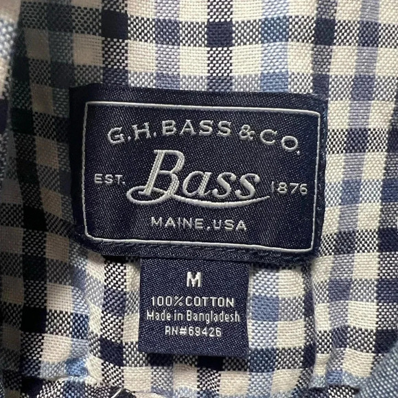 G.H Bass & Co Long Sleeve Button Down Plaid Shirt Size Medium - Picture 3 of 5